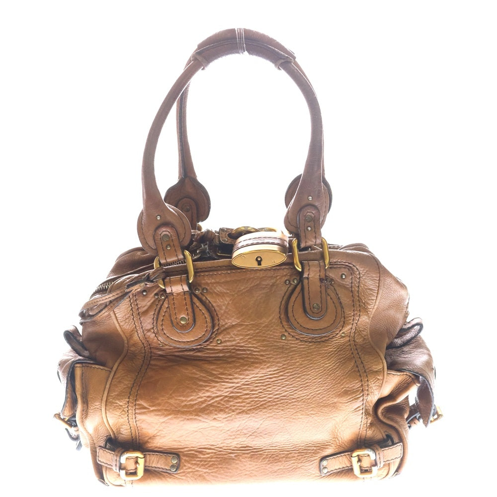 Chloe(クロエ) パディントン ハンドバッグ ボストンバッグ ブラウン レザー シルバー金具 レディース