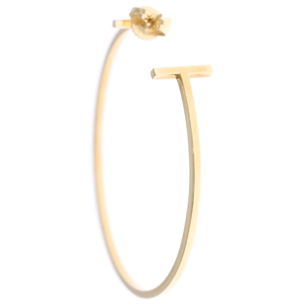 TIFFANY & Co.(ティファニー) Tワイヤー フープピアス ゴールド K18YG
