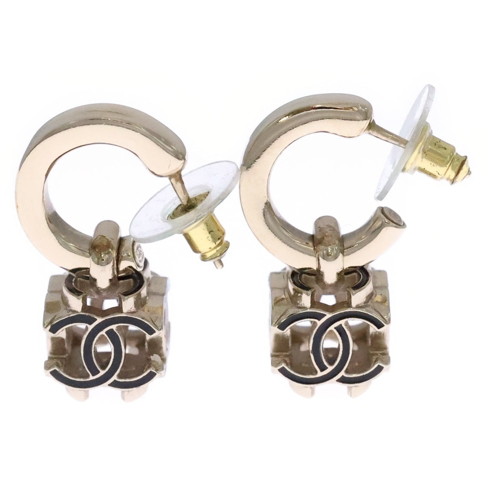 CHANEL(シャネル) ココマーク フープピアス ゴールド×ブラック レディース