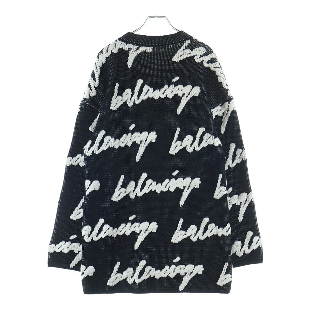 BALENCIAGA(バレンシアガ) 20AW クルーネック 3D スクリブルニットセーター ブラック 628730