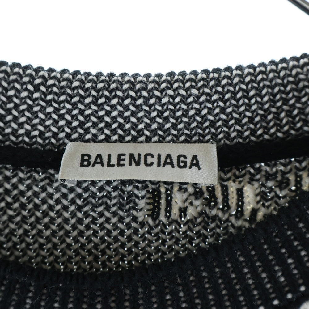 BALENCIAGA(バレンシアガ) 20AW クルーネック 3D スクリブルニットセーター ブラック 628730