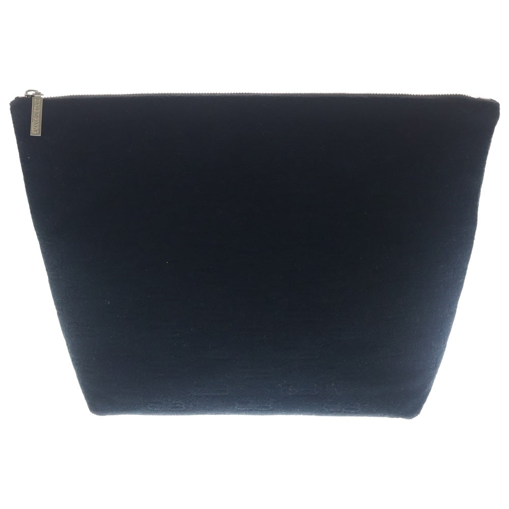 BALENCIAGA(バレンシアガ) BBモノグラム スポンジバッグ ポーチ セカンドバッグ クラッチバッグ ブラック パイル 695637 シルバー金具