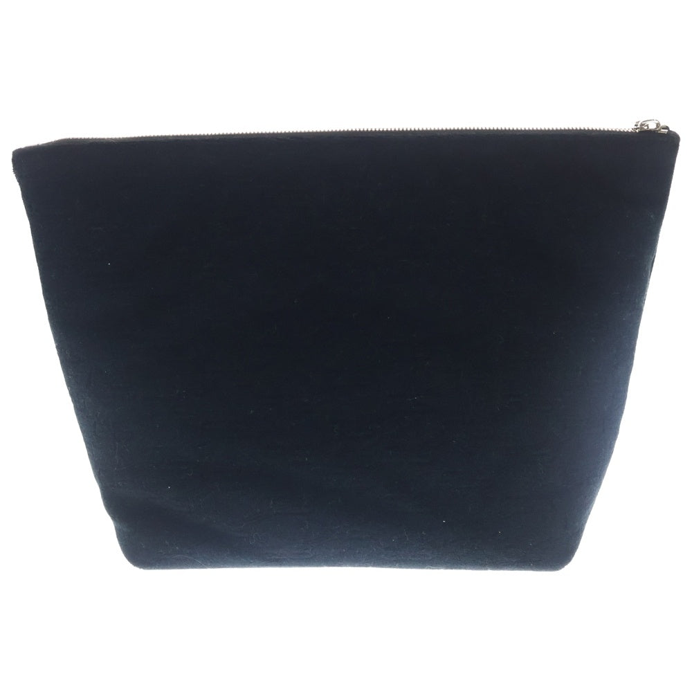 BALENCIAGA(バレンシアガ) BBモノグラム スポンジバッグ ポーチ セカンドバッグ クラッチバッグ ブラック パイル 695637 シルバー金具
