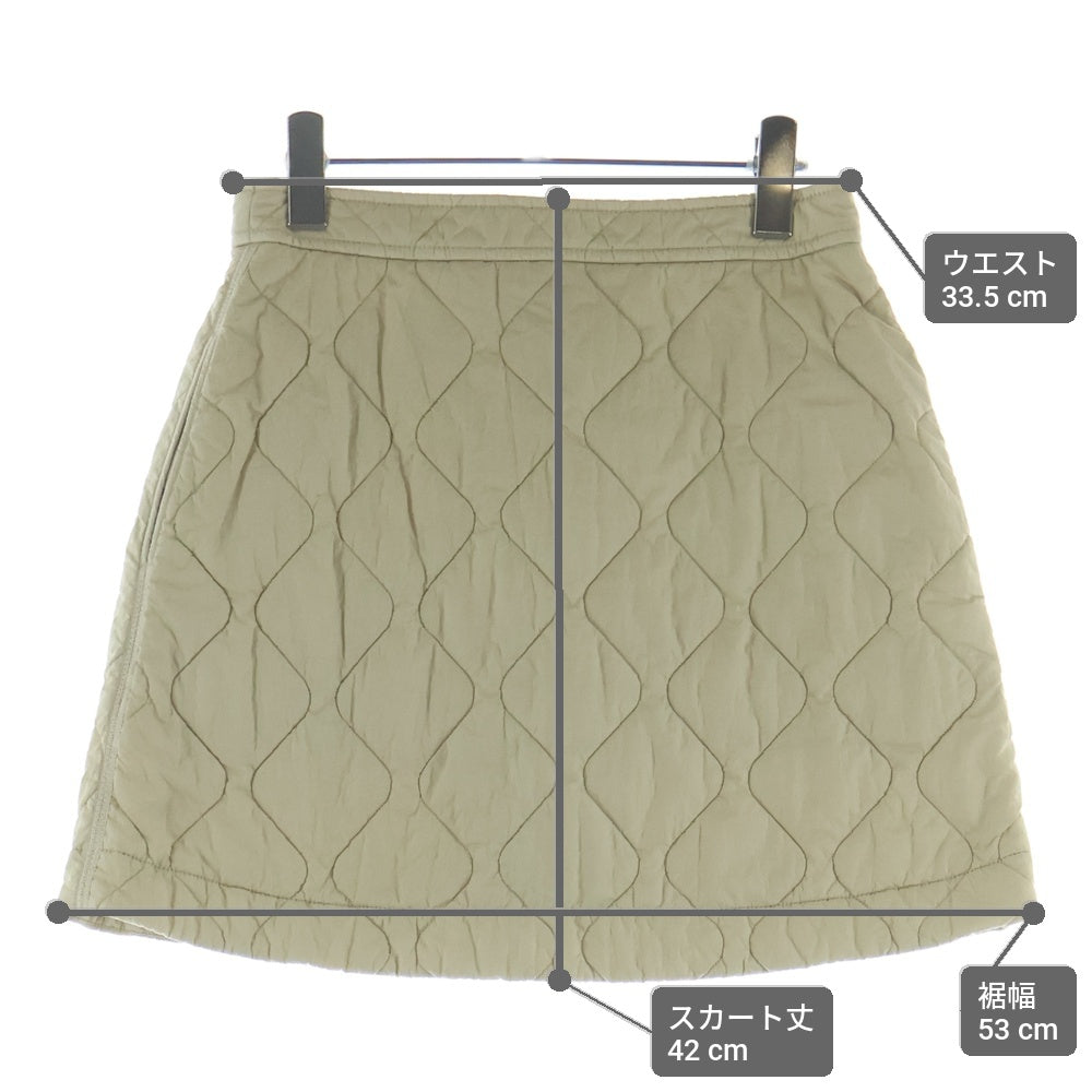 BURBERRY(バーバリー) ナイロン キルティング ミニスカート ベージュ #38 8081126 レディース
