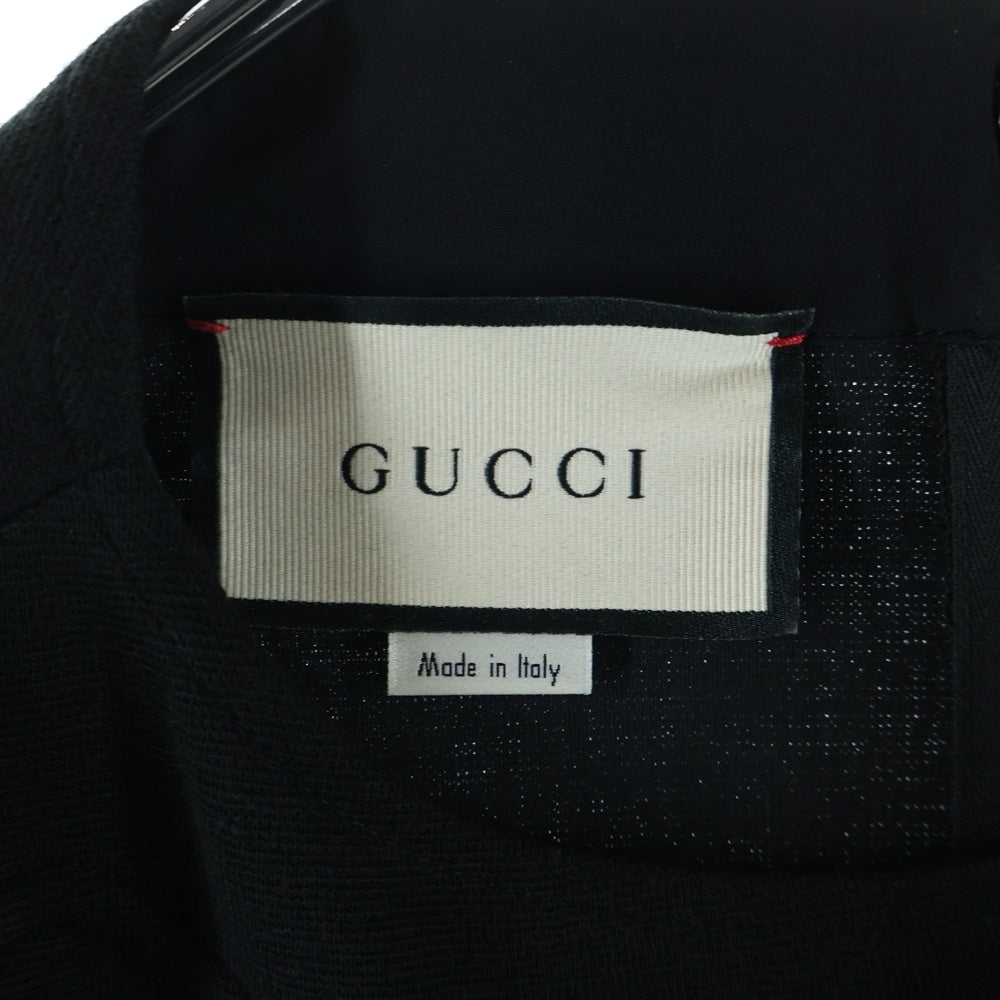 GUCCI(グッチ) ウール 半袖 ミディアムワンピース ブラック レディース 609771