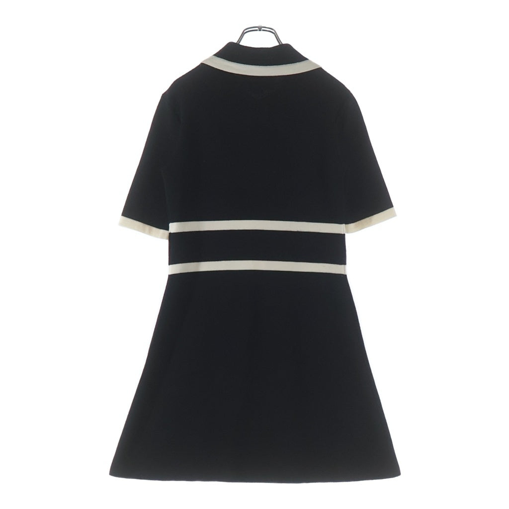 GUCCI(グッチ) GGピケ ニットワンピース ブラック×アイボリー #S 681306 レディース