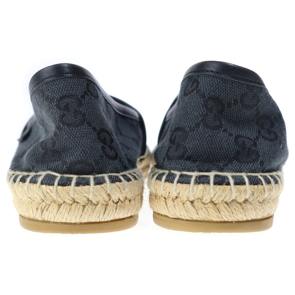 GUCCI(グッチ) GGキャンバス エスパドリーユフラットシューズ ネイビー 466902 レディース