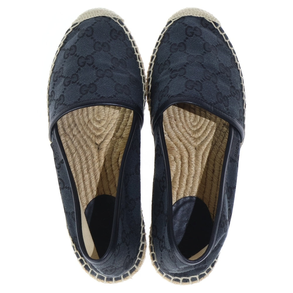 GUCCI(グッチ) GGキャンバス エスパドリーユフラットシューズ ネイビー 466902 レディース