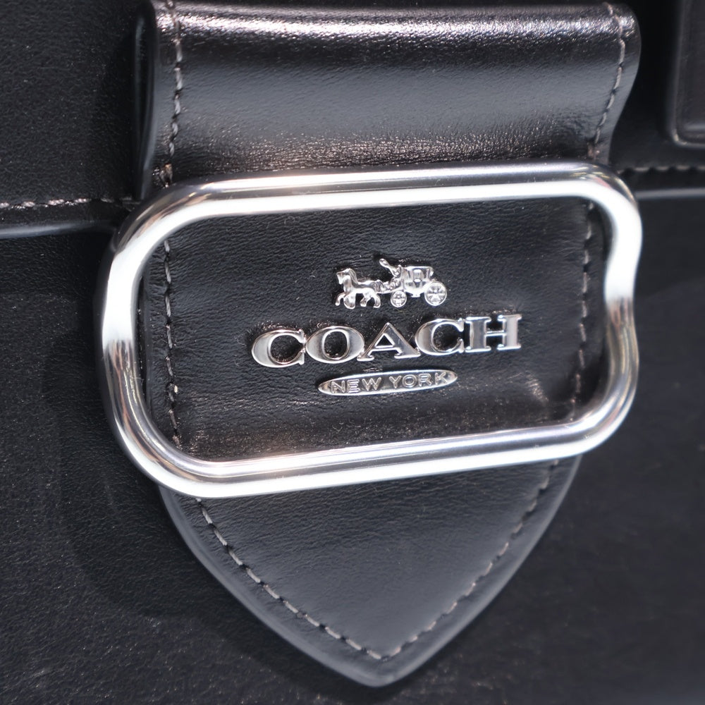 COACH(コーチ) モーガン トップハンドルバッグ ミニバッグ ブラック レザー CO934 シルバー金具 レディース