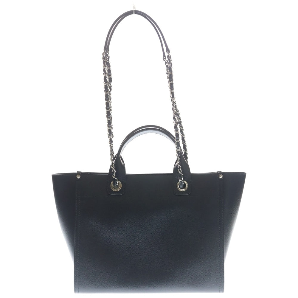 CHANEL(シャネル) ドーヴィルMM スタッズ ハンドバッグ トートバッグ ブラック キャビアスキン A57067 シルバー金具 レディース