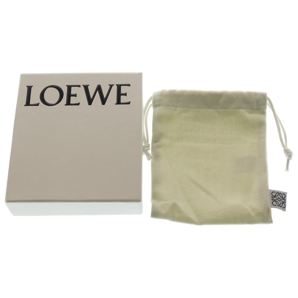 LOEWE(ロエベ) アナグラム 三つ折り財布 ロングウォレット コインケース ブラック レザー シルバー金具 レディース