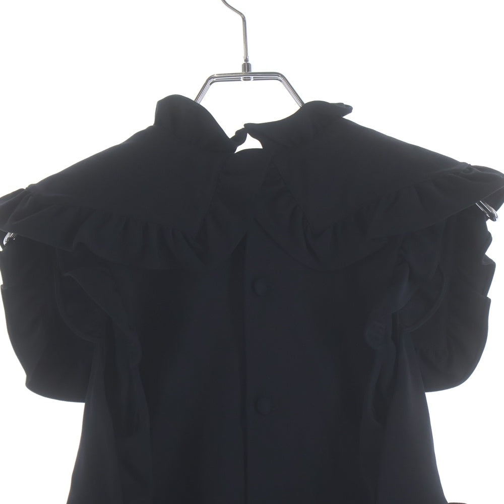 BALENCIAGA(バレンシアガ) フリルデザイン ノースリーブワンピース ブラック 494338 レディース