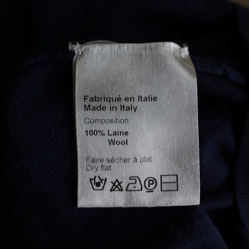 Dior HOMME(ディオールオム) 08SS Bee刺繍 Vネック クルーネックニット セーター ネイビー 8E3460500017
