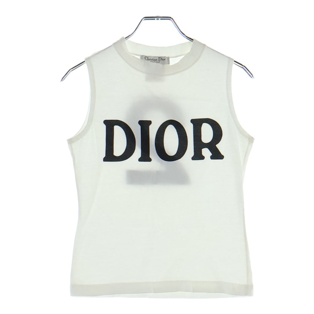 Christian Dior(クリスチャンディオール) ナンバリング プリント コットンジャージー タンクトップ ノースリーブカットソー ホワイト 1P18151020 レディース