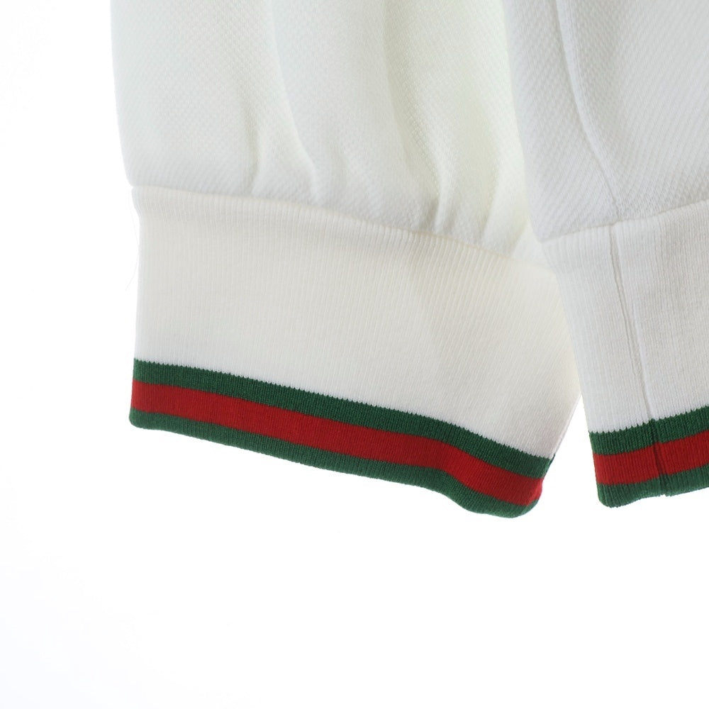 GUCCI(グッチ) シェリーライン コットンピケ ロゴ刺繍 プルオーバー スウェット トレーナー ホワイト M 833932