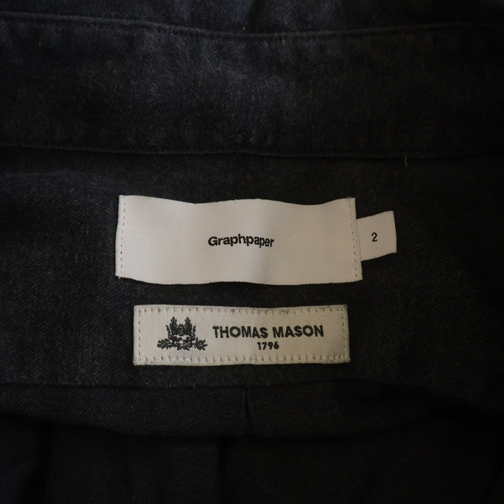 Graphpaper(グラフペーパー) 19AW ×THOMAS MASON LS BD Box Shirt トーマスメイソン ボタンダウン 長袖シャツ ネイビー GM193-50060B