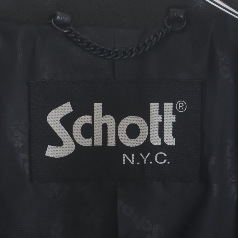SCHOTT(ショット) レザー ダブル ライダース ジャケット ブラック 3101048
