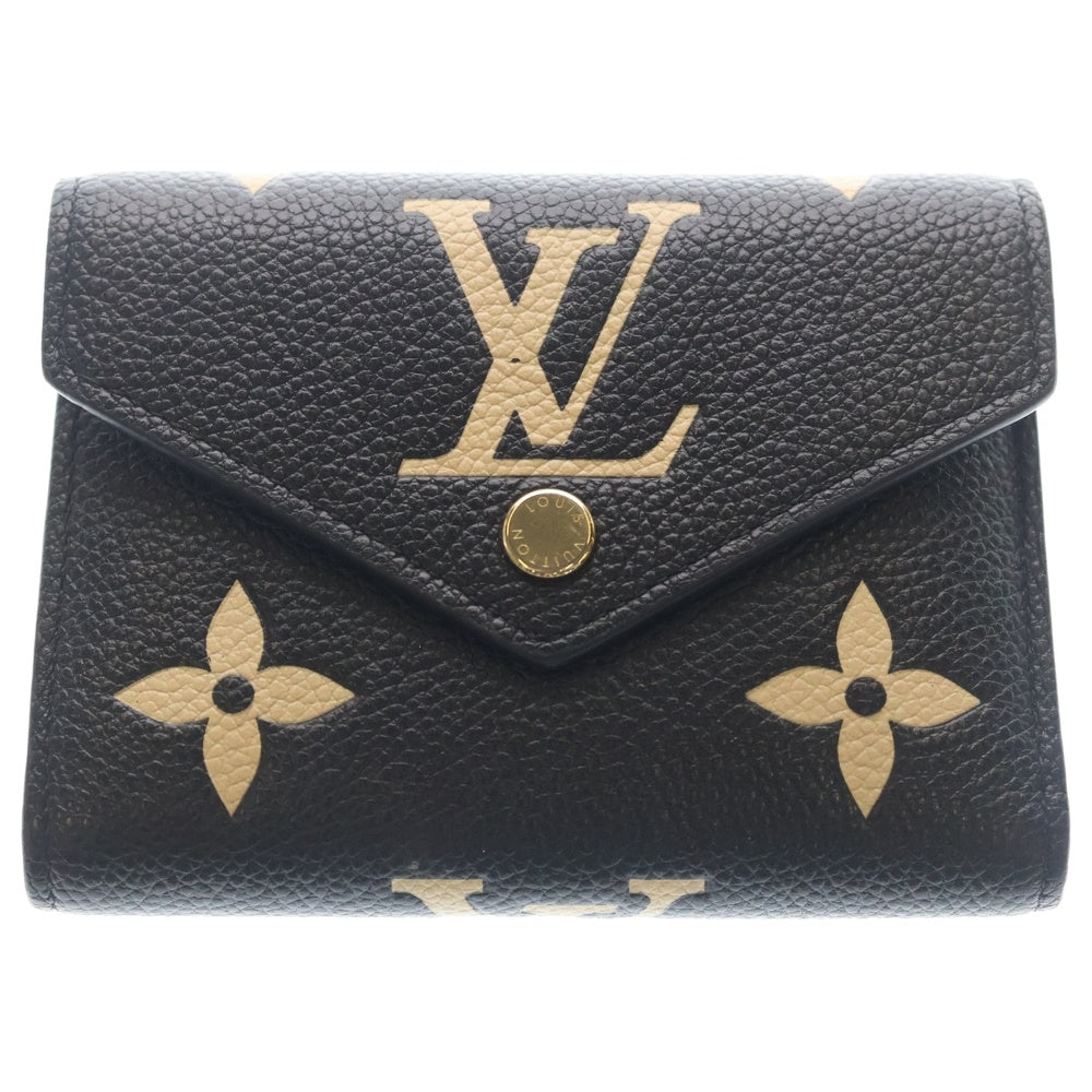 LOUIS VUITTON(ルイヴィトン) ポルトフォイユ ヴィクトリーヌ モノグラム アンプラントコンパクトウォレット 三つ折り財布 ブラック M80968 レディース