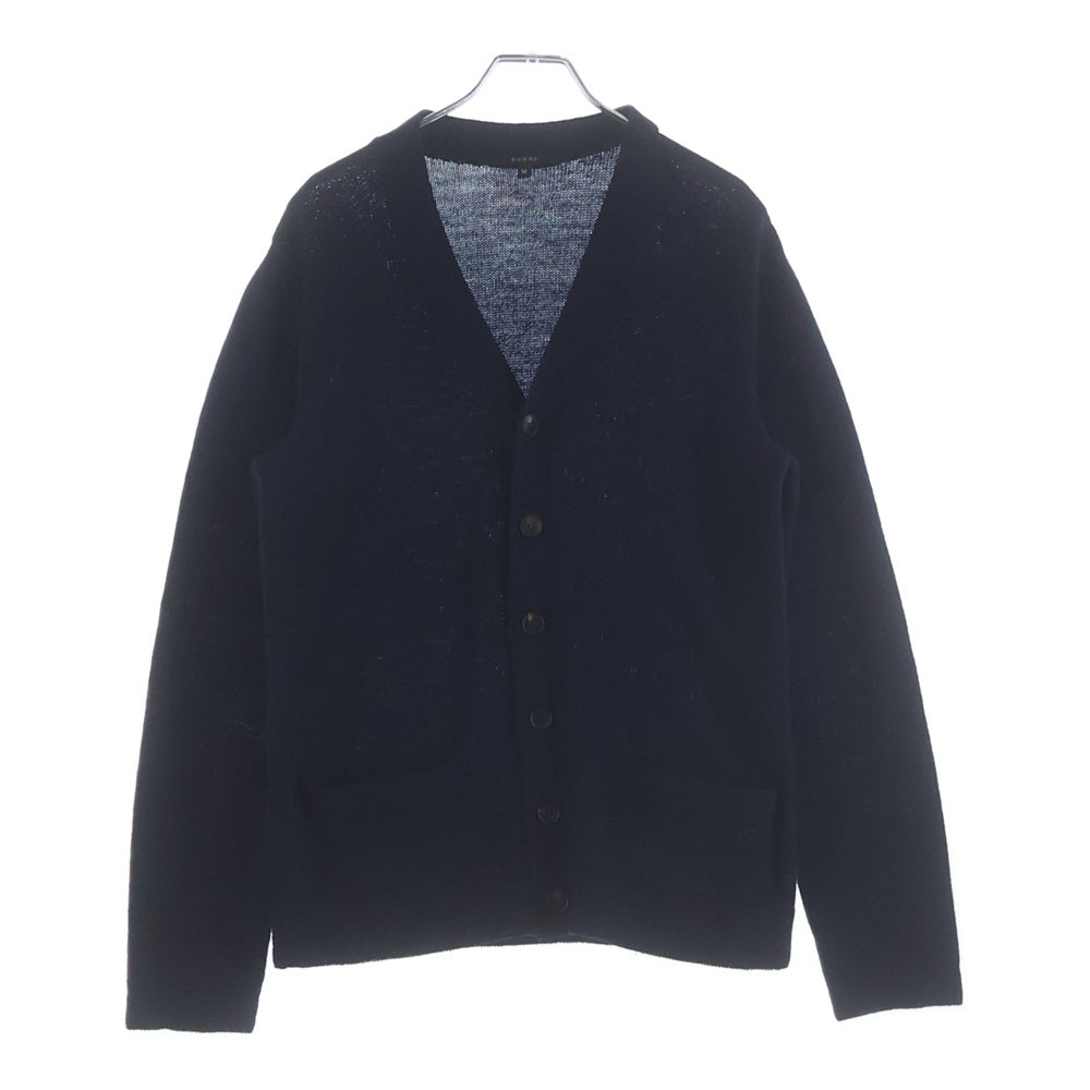 GUCCI(グッチ) インターロッキングG ロゴ刺繍 ウール ニット カーディガン ネイビー 359355