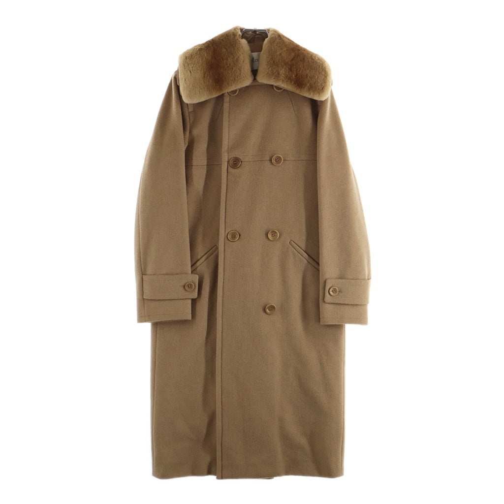 Max Mara(マックスマーラ) ファー襟 中綿ライナー付き キャメル ダブルブレスト チェスターコート ベージュ 10360573 レディース