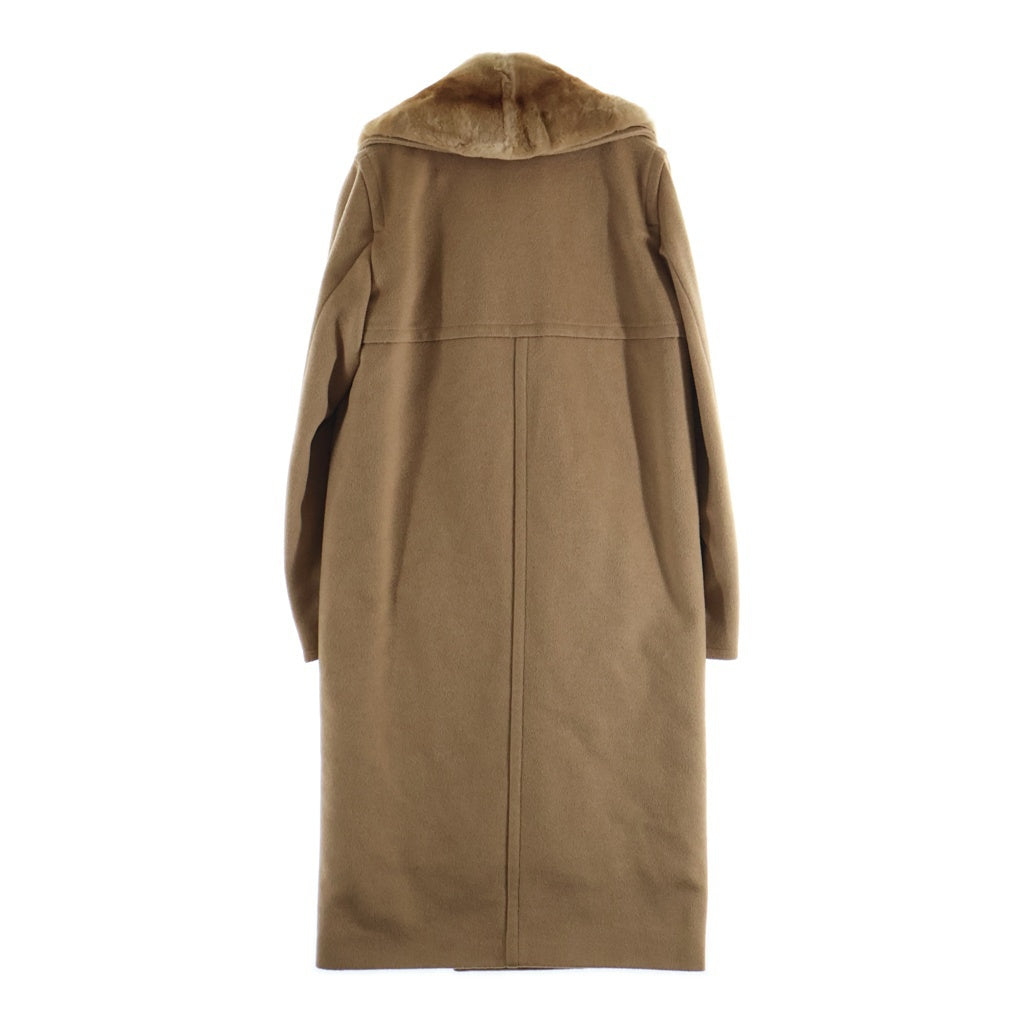 Max Mara(マックスマーラ) ファー襟 中綿ライナー付き キャメル ダブルブレスト チェスターコート ベージュ 10360573 レディース