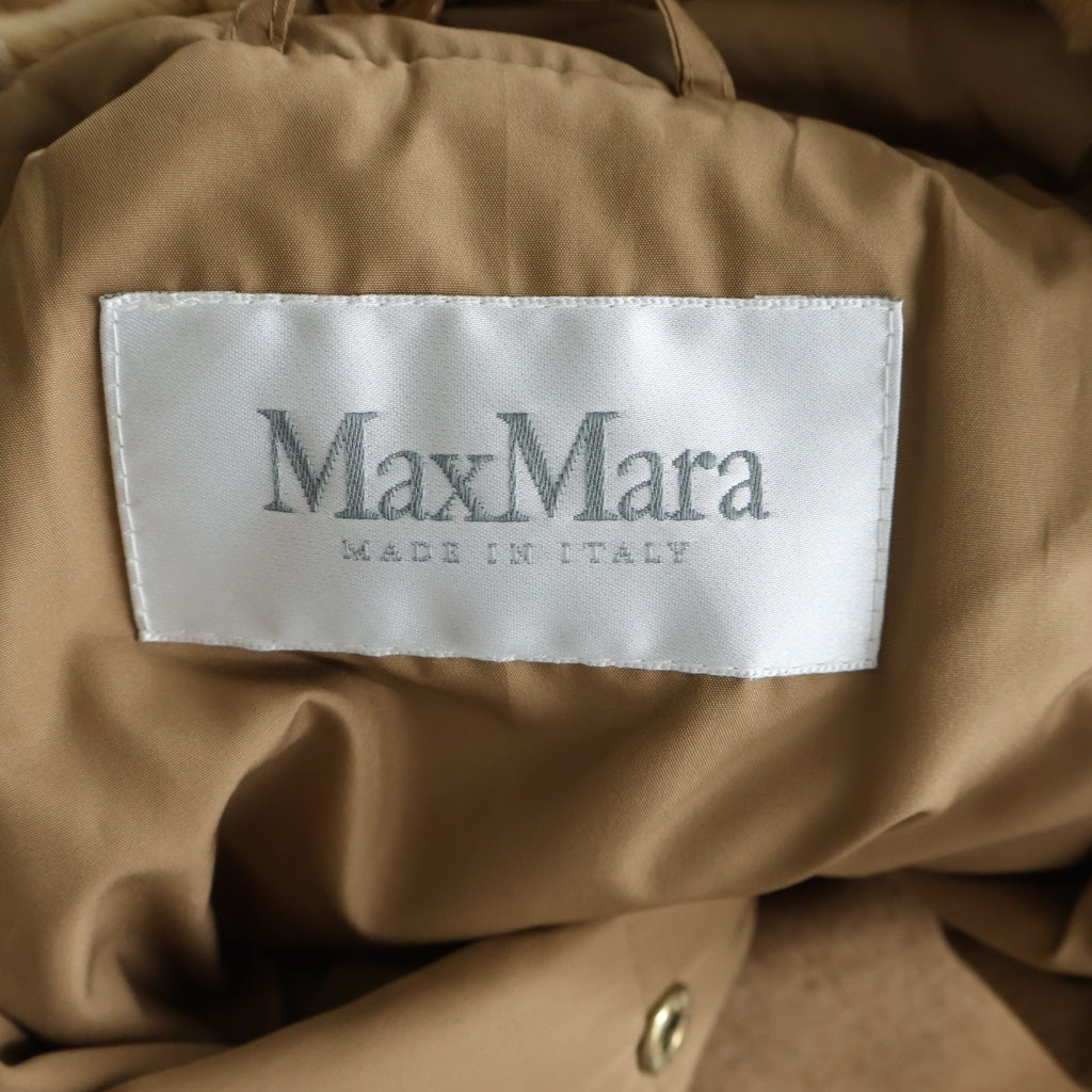 Max Mara(マックスマーラ) ファー襟 中綿ライナー付き キャメル ダブルブレスト チェスターコート ベージュ 10360573 レディース