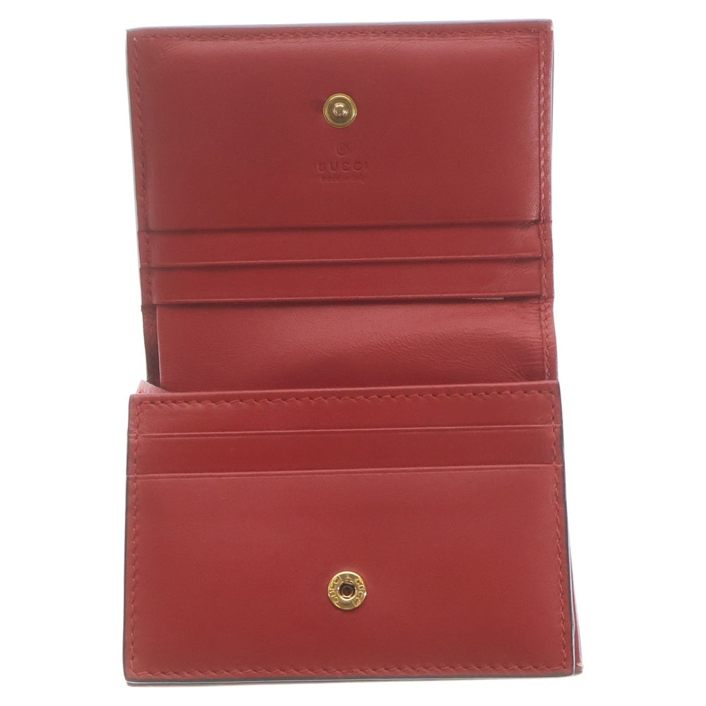 GUCCI(グッチ) GGスプリーム チェリー コンパクトウォレット 二つ折り財布 ベージュ/レッド 476050 レディース