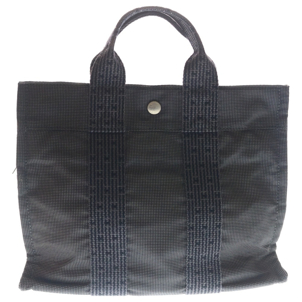 HERMES(エルメス) エールラインPM キャンバス ハンド トートバッグ シルバー金具 グレー レディース