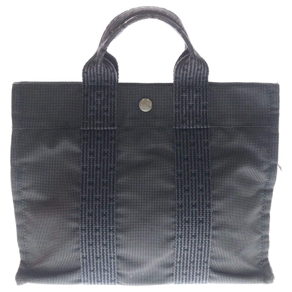HERMES(エルメス) エールラインPM キャンバス ハンド トートバッグ シルバー金具 グレー レディース