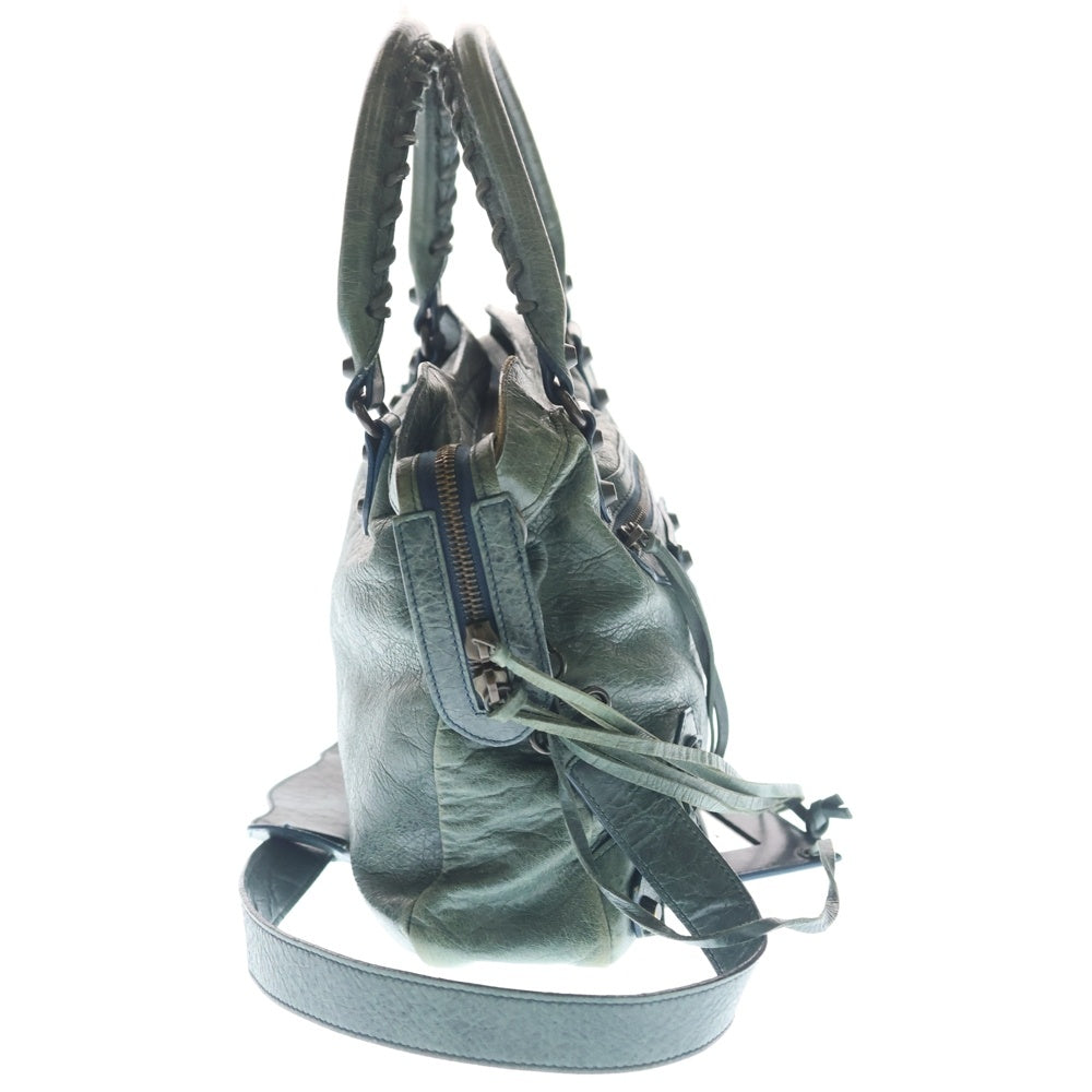 BALENCIAGA(バレンシアガ) ザタウン レザー 2WAY ハンド ショルダー バッグ グリーン 240579 レディース
