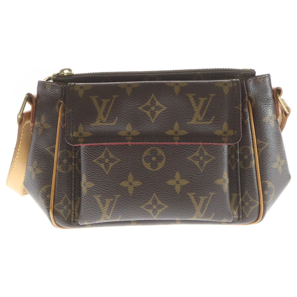 LOUIS VUITTON(ルイヴィトン) モノグラム ヴィバシテPM ショルダーバッグ ミニバッグ ブラウン レザー×PVC M51165 ゴールド金具 レディース
