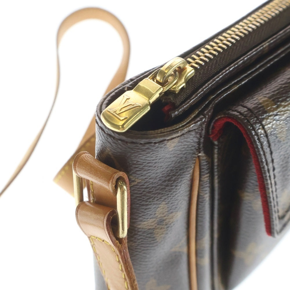LOUIS VUITTON(ルイヴィトン) モノグラム ヴィバシテPM ショルダーバッグ ミニバッグ ブラウン レザー×PVC M51165 ゴールド金具 レディース