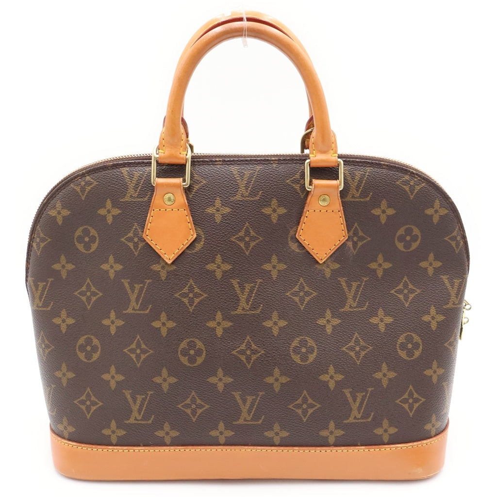 LOUIS VUITTON(ルイヴィトン) モノグラム アルマPM ハンドバッグ ブラウン レザー×PVC M51130 ゴールド金具 レディース