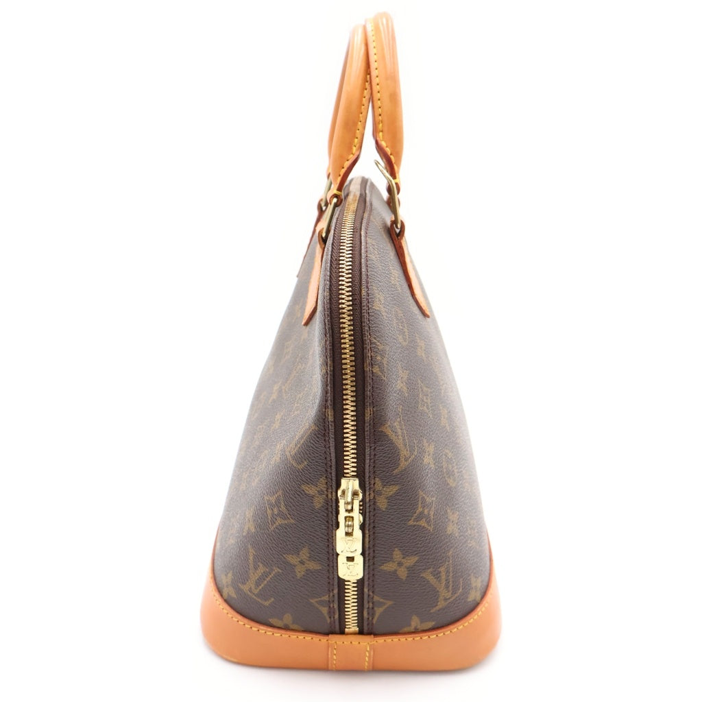 LOUIS VUITTON(ルイヴィトン) モノグラム アルマPM ハンドバッグ ブラウン レザー×PVC M51130 ゴールド金具 レディース