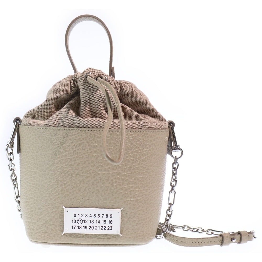 Maison Martin Margiela(メゾンマルタンマルジェラ) 5AC バケットバッグ ショルダーバッグ ベージュ キャンバス×レザー S61WG0035 レディース