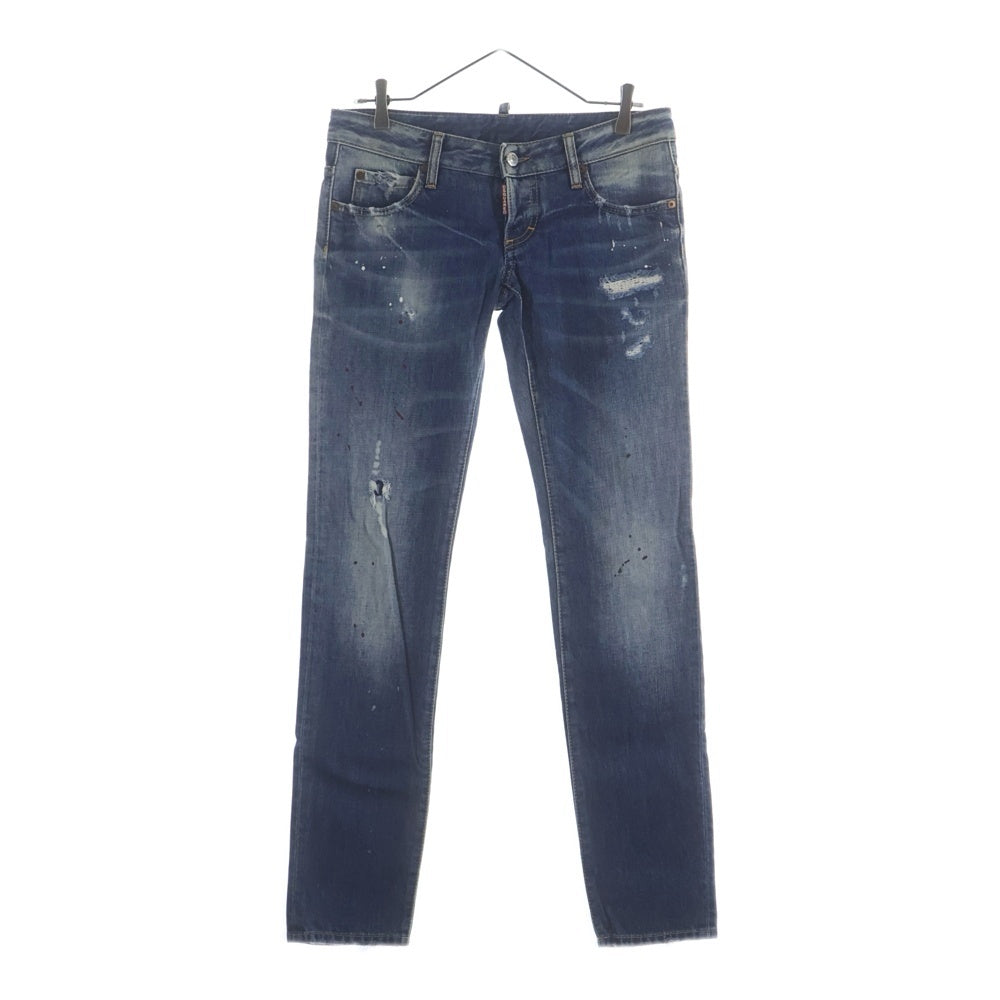 DSQUARED2(ディースクエアード) 13SS Dean Dan ダメージ ペイント加工 デニムパンツ インディゴ S75LA0392 S30309 レディース