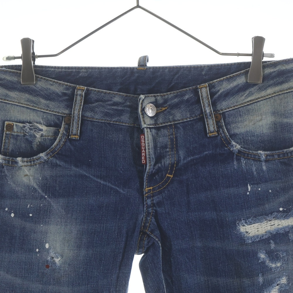 DSQUARED2(ディースクエアード) 13SS Dean Dan ダメージ ペイント加工 デニムパンツ インディゴ S75LA0392 S30309 レディース