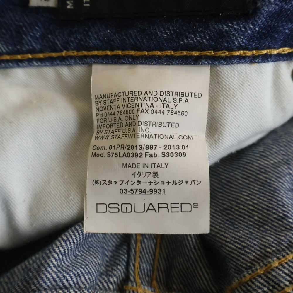 DSQUARED2(ディースクエアード) 13SS Dean Dan ダメージ ペイント加工 デニムパンツ インディゴ S75LA0392 S30309 レディース
