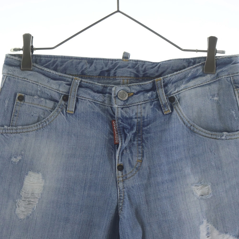 DSQUARED2(ディースクエアード) 16SS Hockney Jeans ダメージ加工 デニムパンツ ライトインディゴ S72LA0824 S30309 レディース