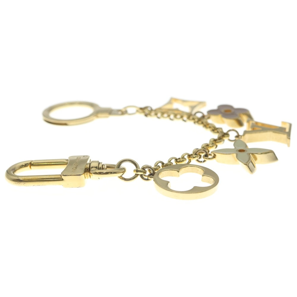 LOUIS VUITTON(ルイヴィトン) バッグチャーム チェーン フルール ドゥ モノグラム バッグチャーム キーホルダー ゴールド×ピンク M65111 レディース