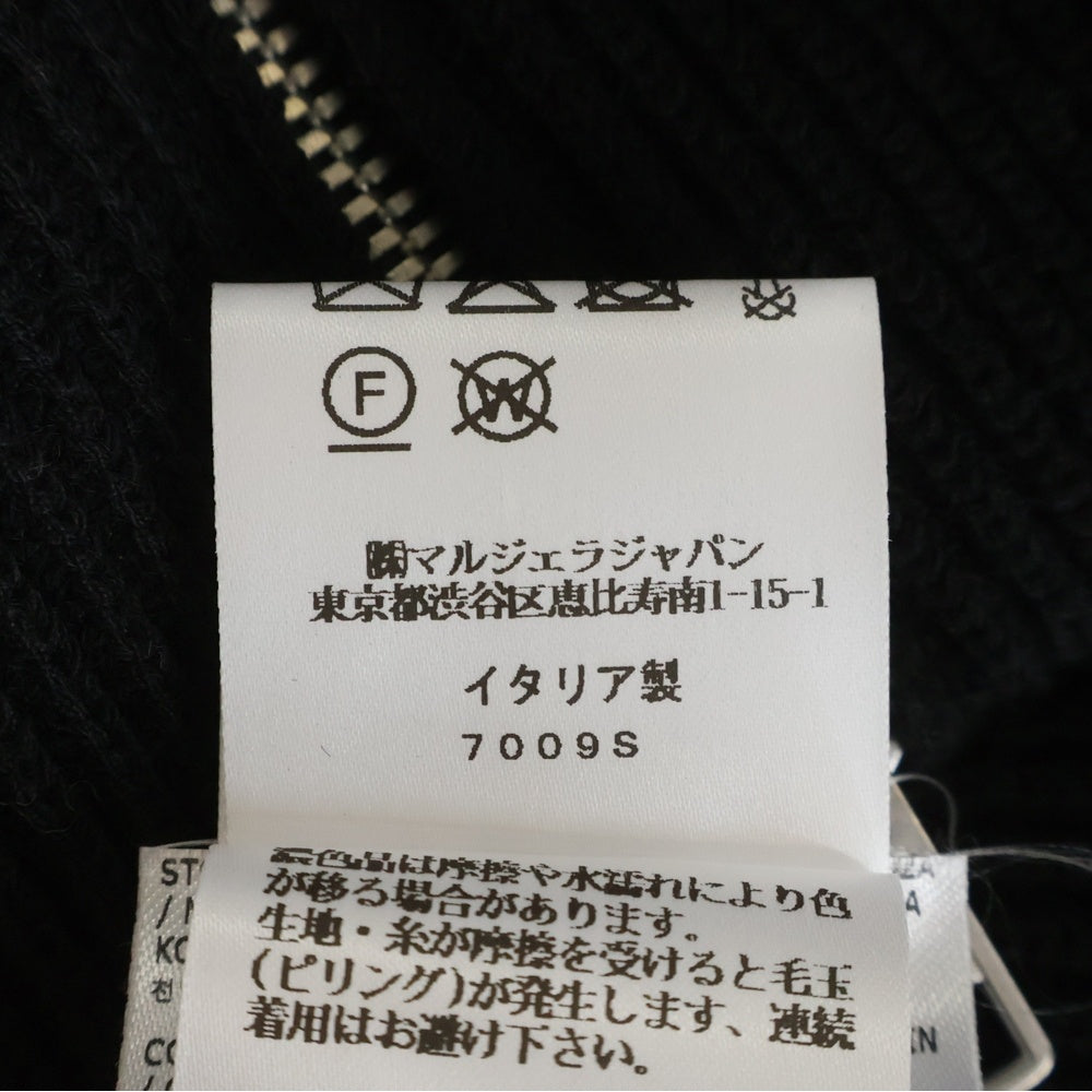 Maison Margiela(メゾンマルジェラ) 25SS ウール ジップアップ ドライバーズ ニット ジャケット カーディガン ブラック SI1HA0013
