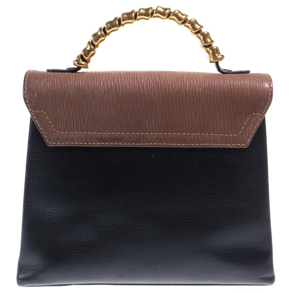 LOEWE(ロエベ) ベラスケス ハンドバッグ ブラウン×ブラック レザー ゴールド金具 レディース