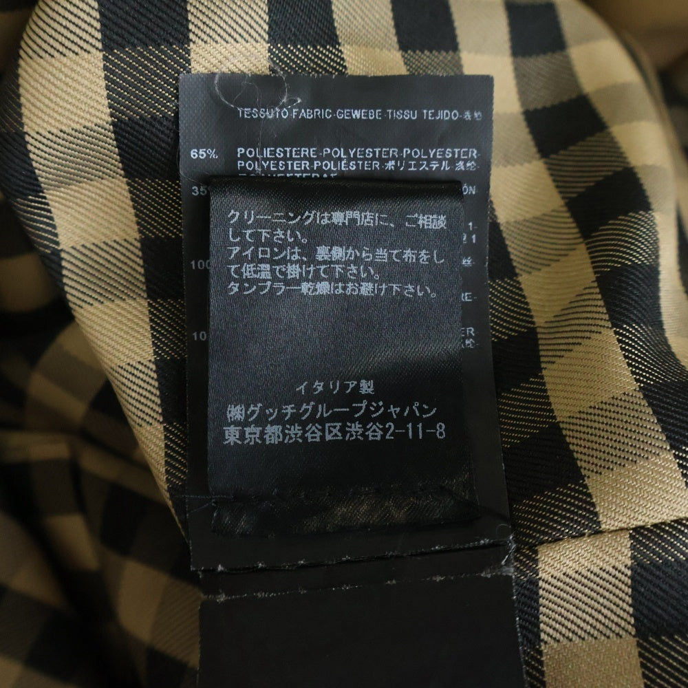 SAINT LAURENT PARIS(サンローランパリ) 13AW エディ期 裏地チェック ベルト付トレンチコート ベージュ 316130 YUB39 レディース