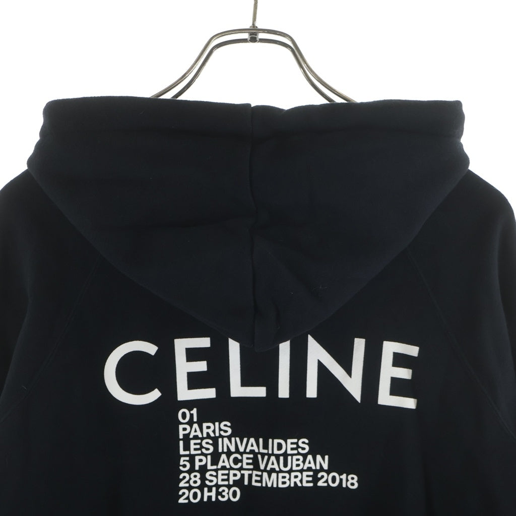 CELINE(セリーヌ) バックロゴ スウェットプルオーバーパーカー ブラック #L 2Y006632E レディース