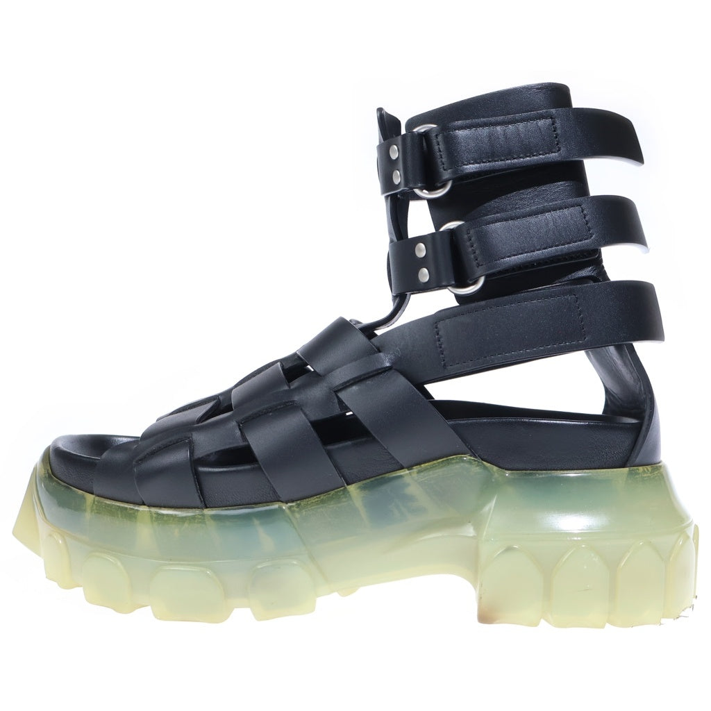 Rick Owens(リックオウエンス) HIKING TRACTOR ハイキングトラクター レザーサンダル ブラック レディース