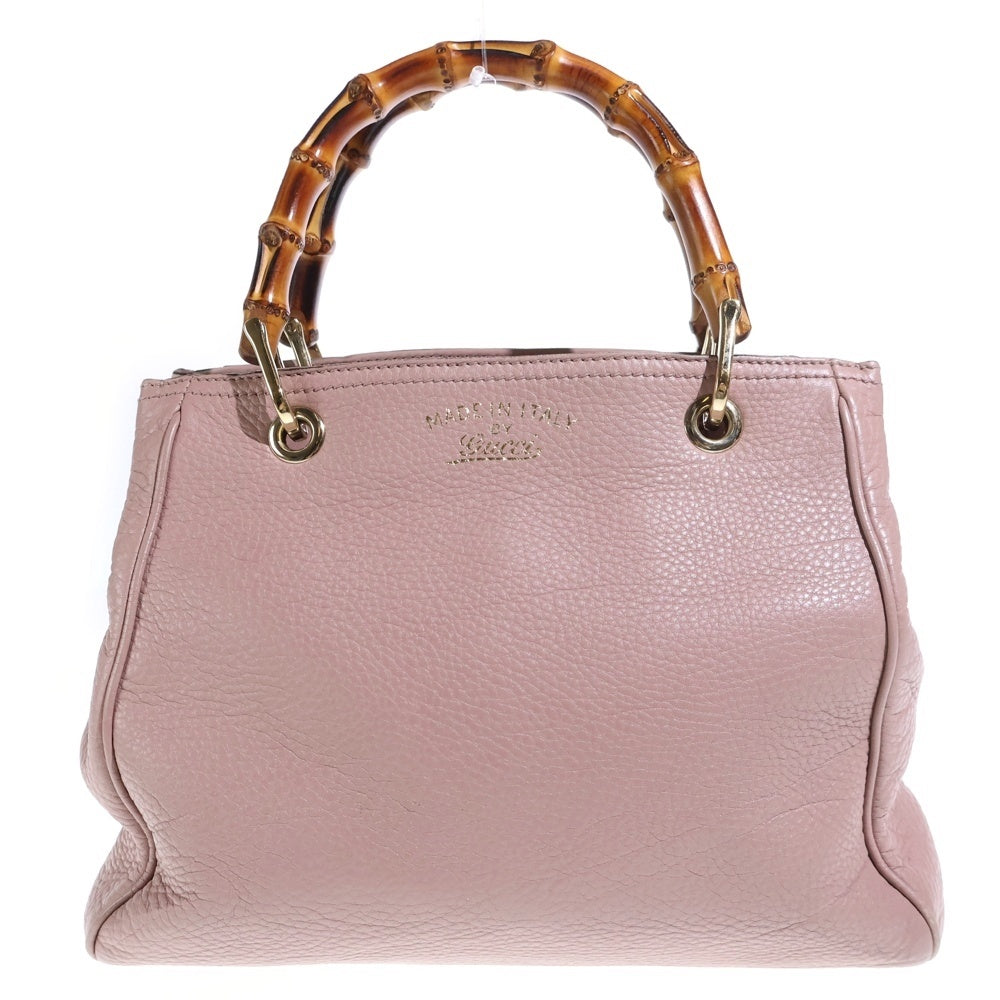 GUCCI(グッチ) バンブー 2WAYハンドバッグ ショルダーバッグ ローズピンク レザー 336032 ゴールド金具 レディース
