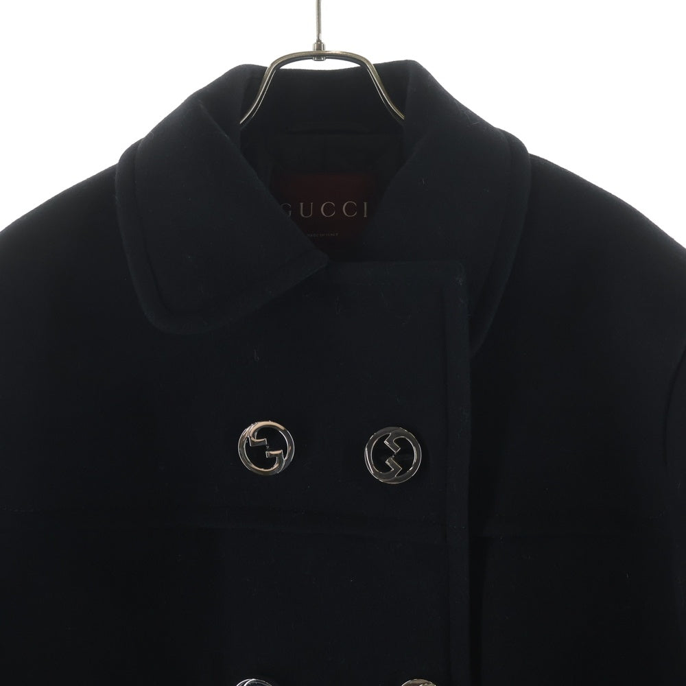 GUCCI(グッチ) 24AW ダブルブレスト ウール コート ブラック 806858 レディース