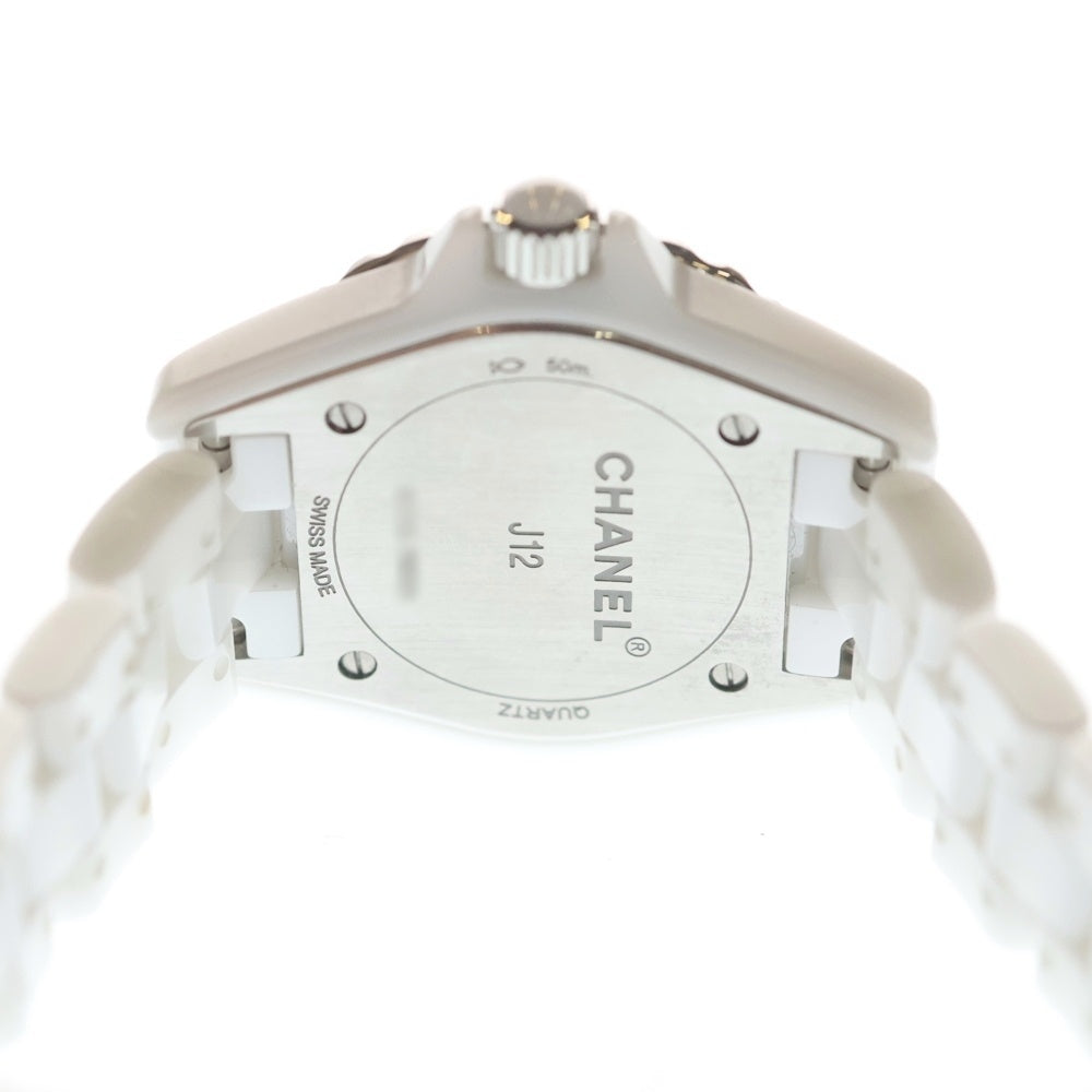 CHANEL(シャネル) J12 シェル文字盤 ベゼルダイヤ 腕時計 ウォッチ ホワイト ラインストーン CE×SS/QZ H2572 レディース