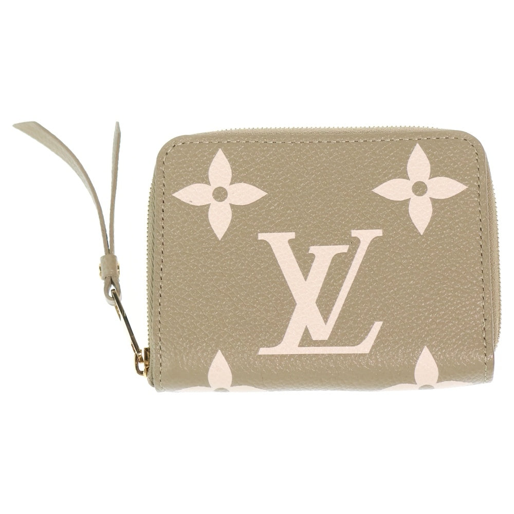 LOUIS VUITTON(ルイヴィトン) モノグラムアンプラント ジッピーコインパース コインケース ミニ財布 バイカラー カーキ×アイボリー レザー M82448 ゴールド金具 レディース