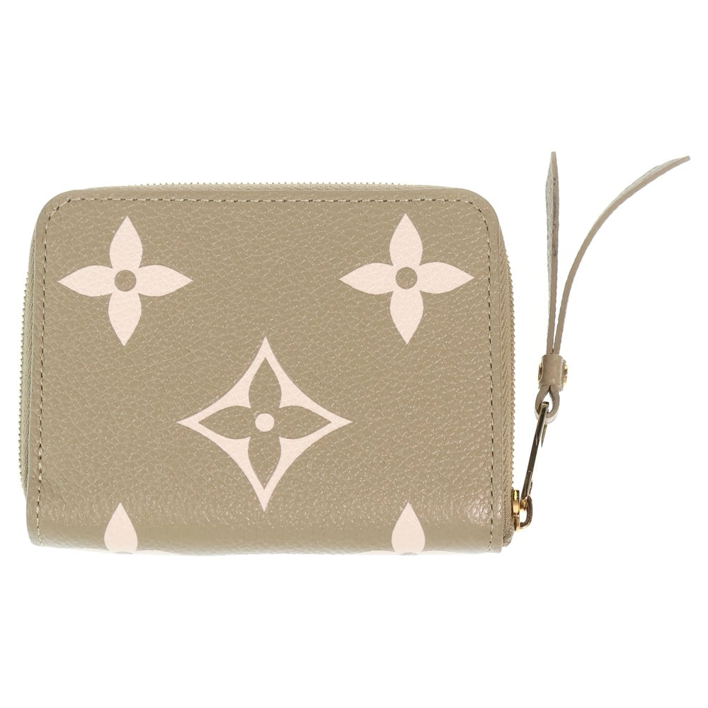LOUIS VUITTON(ルイヴィトン) モノグラムアンプラント ジッピーコインパース コインケース ミニ財布 バイカラー カーキ×アイボリー レザー M82448 ゴールド金具 レディース